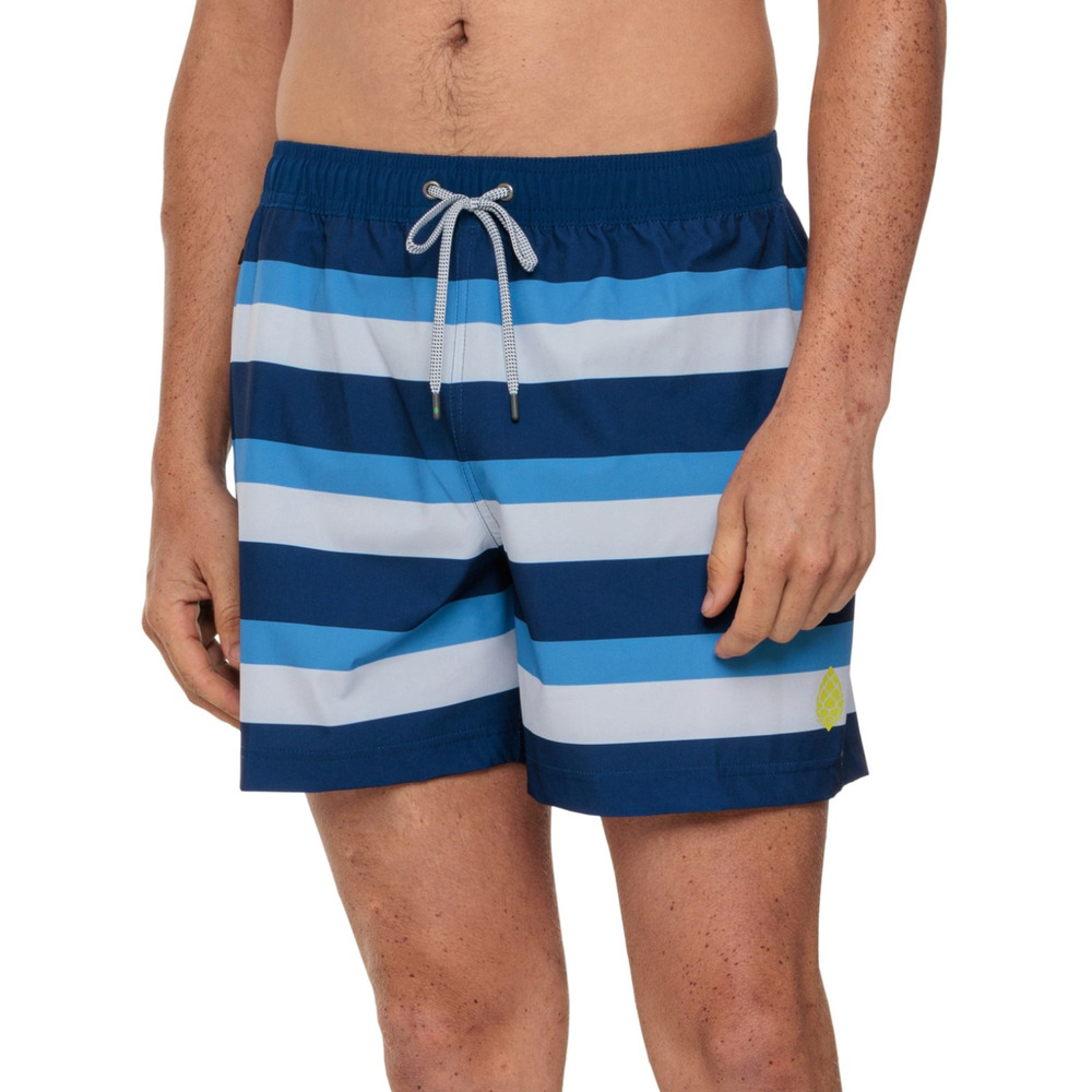 Stio Men's XL CFS Drifter Board Shorts 7"‎ Cobalt Night Bold Stripe UPF 50+ Swim